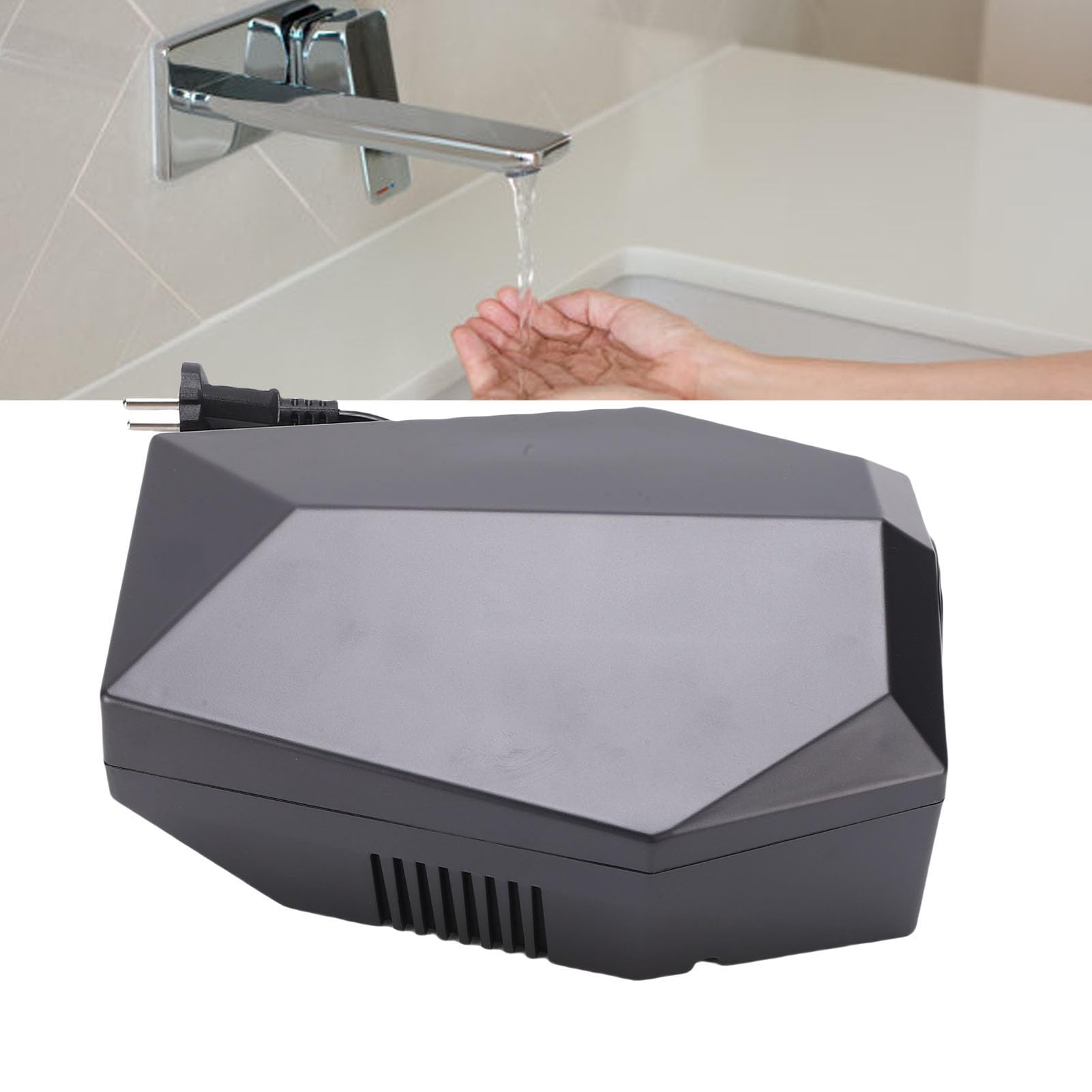 Denash Secador de Manos Montado en la Pared, Secador de Manos Eléctrico Automático de Secado Rápido de 5 Segundos, Máquina de Secado de Activada por Sensor para Baño, Inodor (Enchufe Europeo 220V)