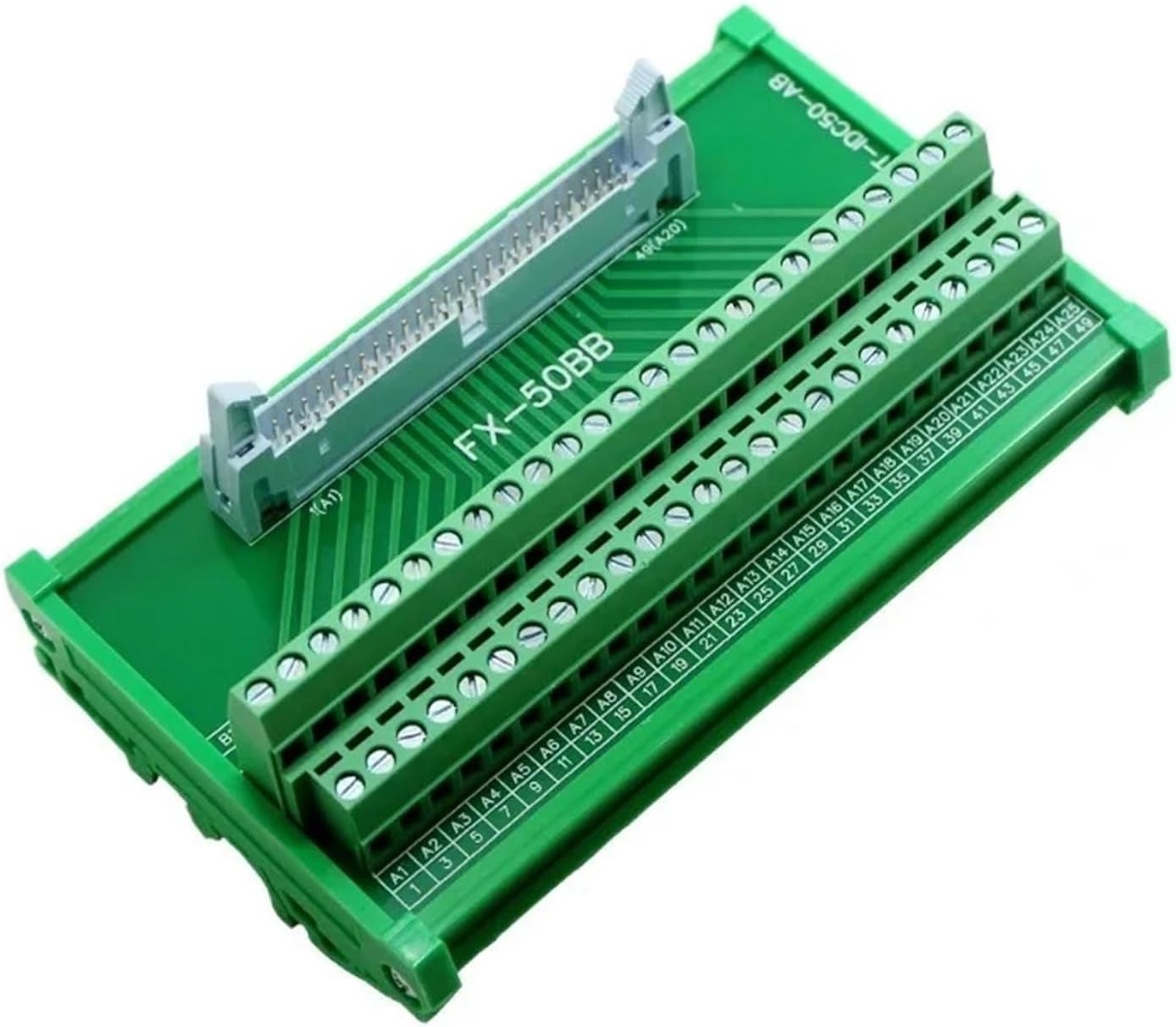 FX-50BB Terminal Board for 50pin IO Line 50core Splitter Numerical Control Machine Tool Computerized Numerical Control Cable IDC50-AB(TerminalBlock-Cable,10m)