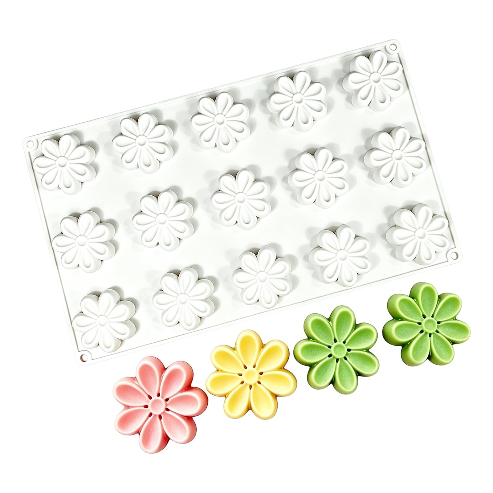 carotoe Shaped Silicone Baking Mold, 15 Cavity White Tray for Chocolate, Pastry, and Decorative Dessert Prep Kitchens and Tea Table Service