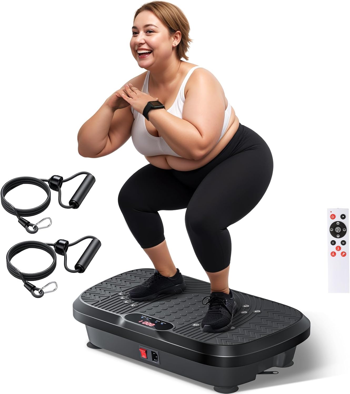 SOBO Crazy Fit Vibration Plate for Home Weight Loss Exercise Machine with Different Programs Full Body Exercise Oscillation Fitness Workout 1 Year Warranty (Black)