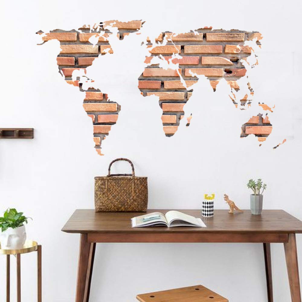 PVCOLL Wall Stickers & Murals Stone brick world wall sticker decoration