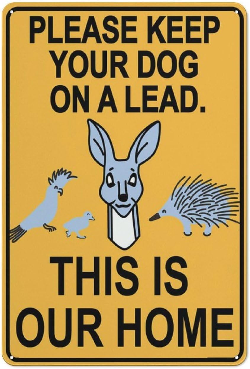 (2-Pack) Metal Tin Sign Please Keep Your Dog On Lead This Is Our Home Sign 8X12 Inch Rust Free Easy To Read & Sturdy Keep Out Outdoor Signs For Home Farm Yard