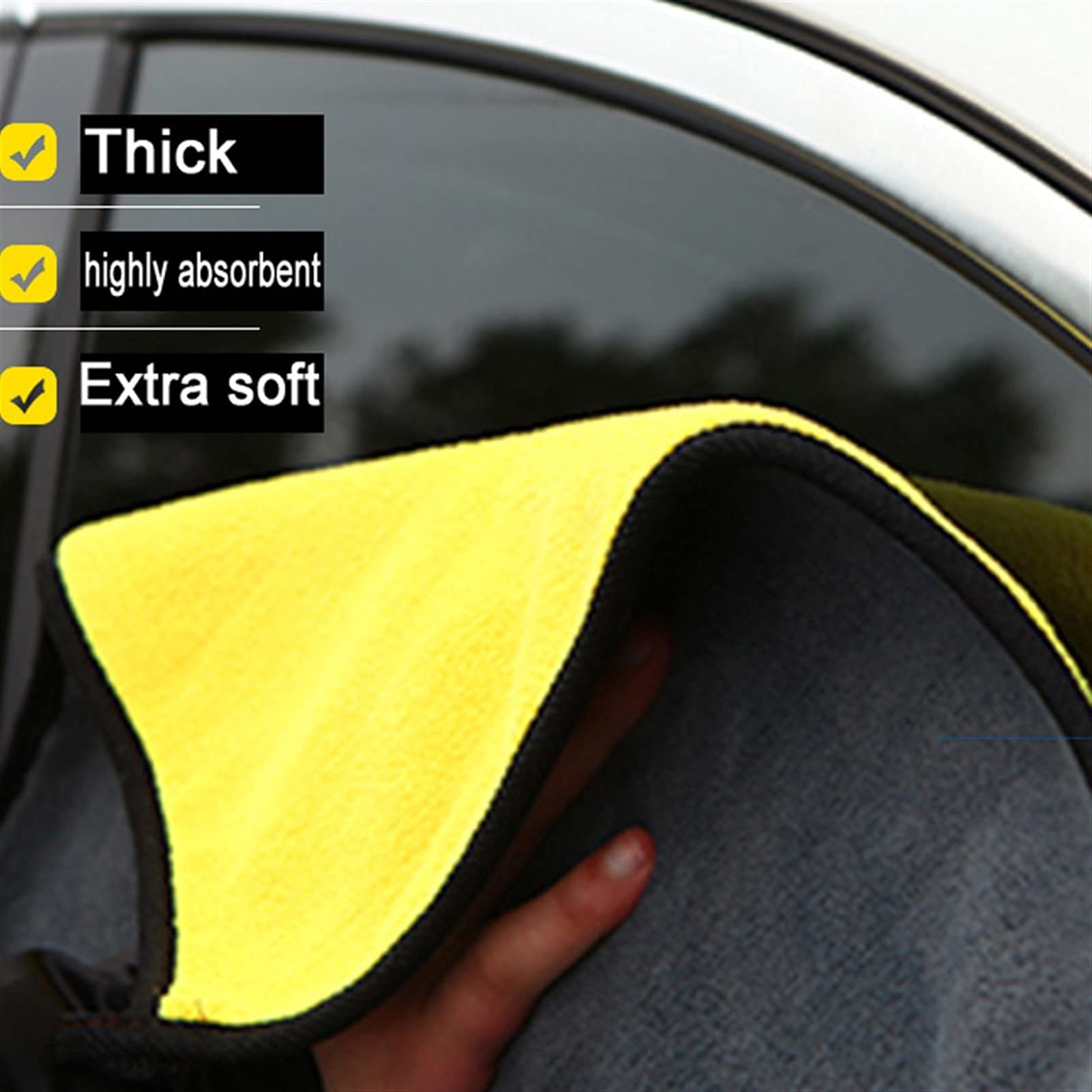 Toalla seca Toallas de lavado de autos Secado de microfibra Toalla extra suave Toalla de cuidado de limpieza Detalle Toalla de lavado de vehículos (Color : 30cmX30cm 3pcs, Material : Superfine Fiber)