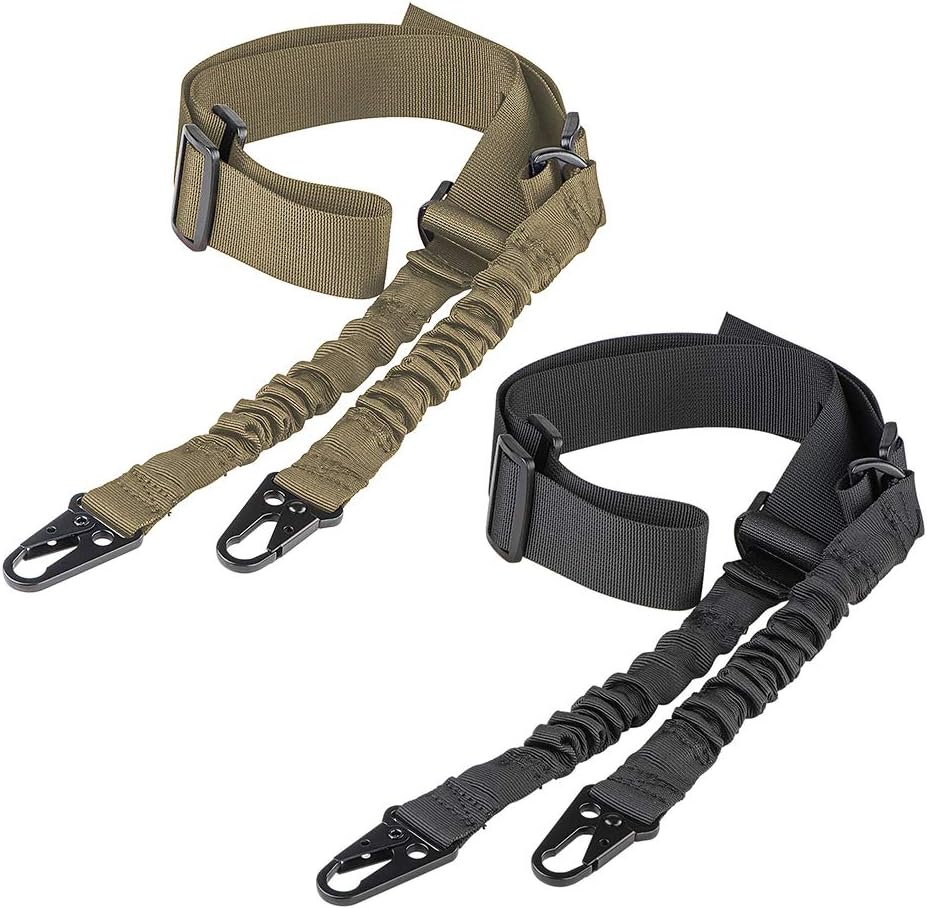 CVLIFE 2 Point Rifle Sling with Metal Hook Adjustable Traditional Gun Sling Black and Sand : Sports & Outdoors