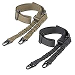 CVLIFE Two Point Rifle Sling with Metal Hook Adjustable Traditional Gun Sling Black and Khaki