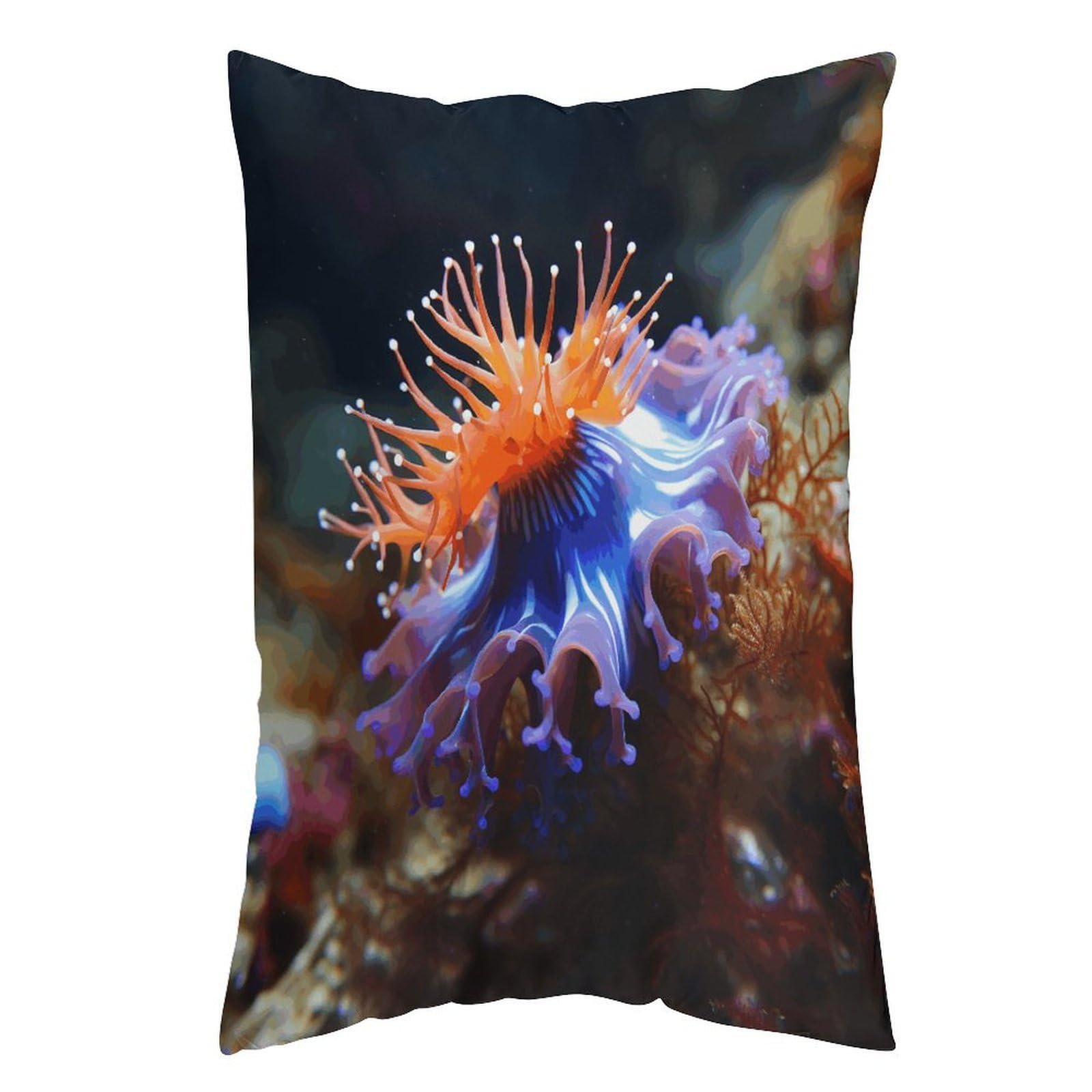 FekiLoot Nudibranch Throw Pillow Cover Soft Pillowcase with Hidden Zipper Lumbar Decorative Throw Pillow Covers Luxury Cozy Pillows Shams Rectangle Cushion Cases
