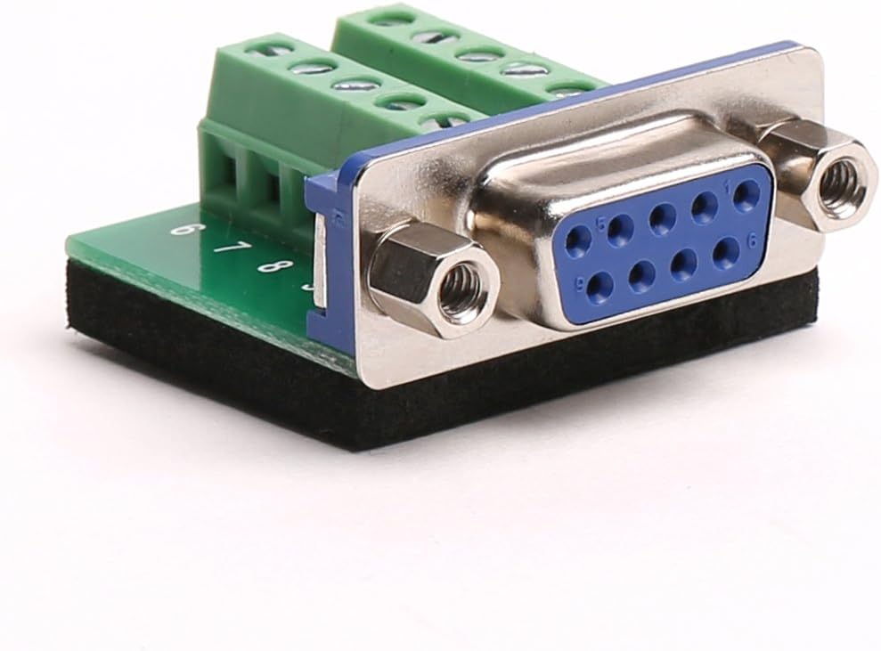 DB9 Breakout Board DB9 RS232 Serial Female to Terminal Block 10 Pin Adapter(Ultra Small Size)