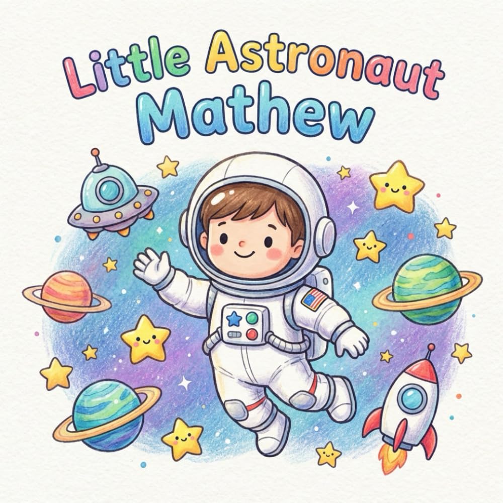 Little Astronaut Mathew and His Adventures: A Fun Space Coloring Book for Kids Ages 4-8 with Planets, Aliens, Rockets, and More!