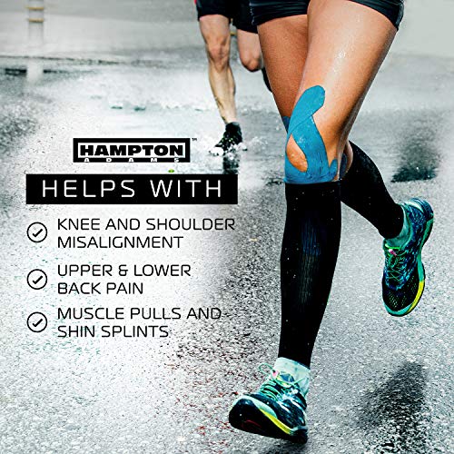 Image of Hampton Adams | As Seen on Shark Tank | Original Kinesiology Tape | 135ft Uncut Bulk Roll | Supports & Protects Muscle Wrist Knee Shoulder Back Plantar Fasciitis | Waterproof Hypoallergenic (Blue)