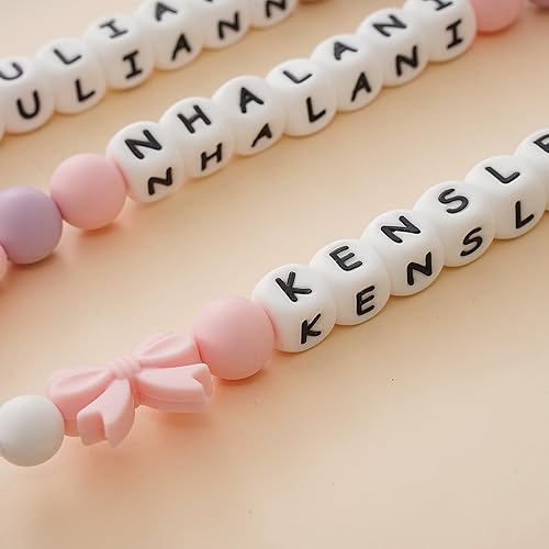 Miniatura 2 de Clip personalizado para chupete con nombre, soporte para chupete personalizado con nombre, juegos de regalo para bebés recién nacidos (mariposa)