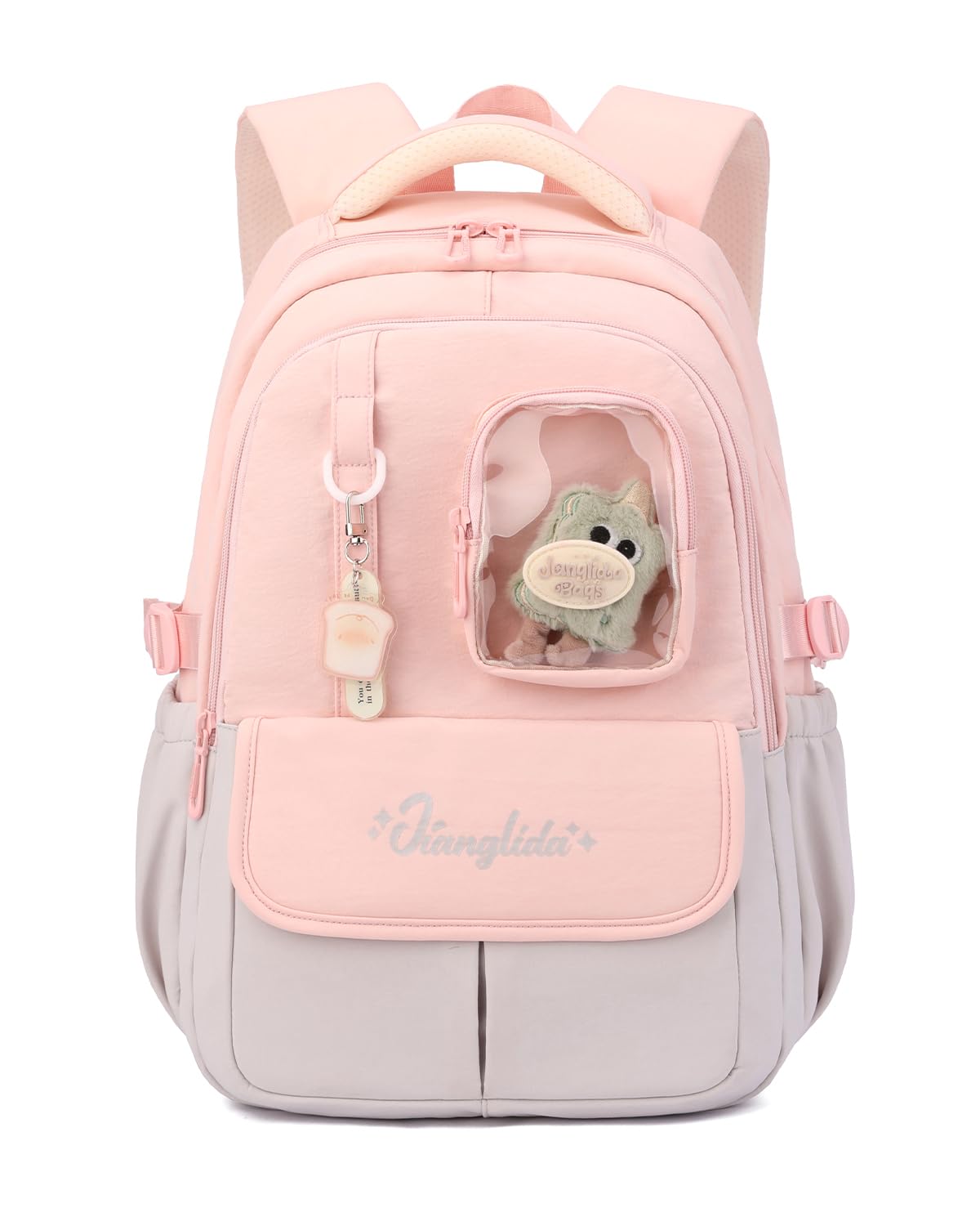 Amythe Zaino Bambina Scuola Elementare e Media - Zaino Scuola Ragazze Leggero e Resistente - Compatibile con Carrelli - Zainetto Casual Bambini per Natale e Ritorno a Scuola -Rosa