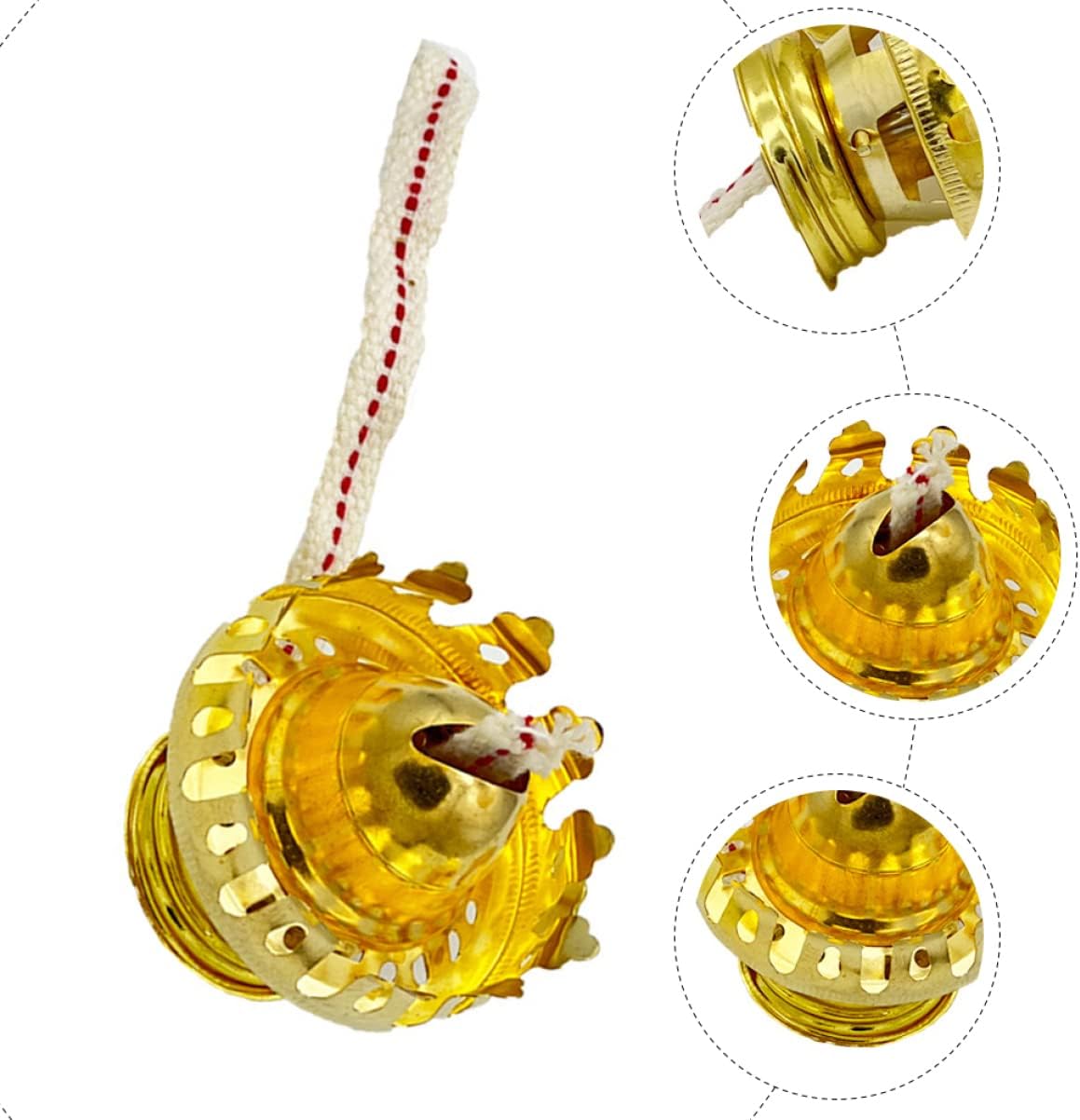 Uonlytech 5sets Kerosene Lamp Burner and Wick Replacement Vintage Oil Lamp Parts for Projects Includes Wick Holder and Burner