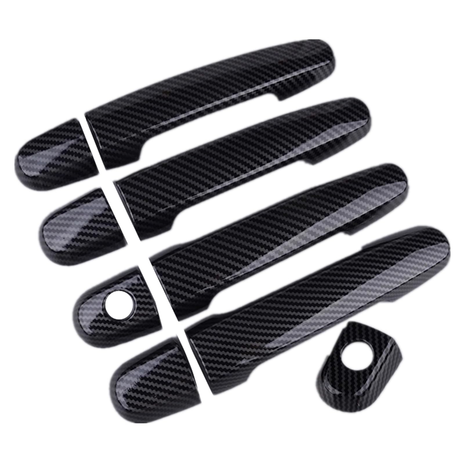 RDWSPLI Exterior Handle Shell Compatible with Toyota for Yaris Sedan 2007-2012 Car Door Handle Cover Trim Molding Kit Carbon Fiber Texture ABS ABS