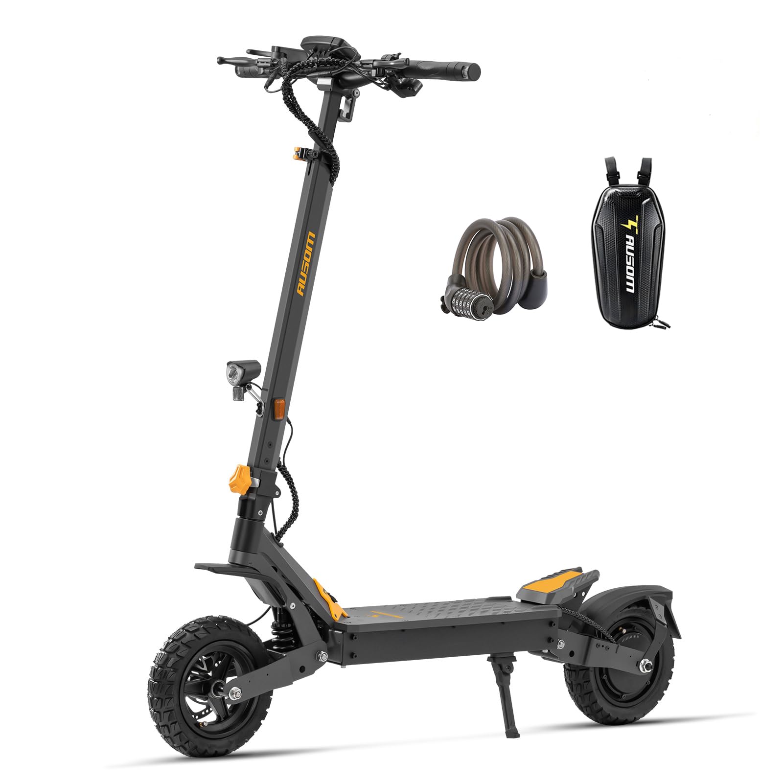 Ausom L1 E-Scooter mit Straßenzulassung (ABE), 70-90km Reichweite, 500W Motor, Max.20 km/h, Faltbarer Offroad Elektroroller für Erwachsene mit Duale Schwingarmdämpfer, Dual-Disc-Bremsen