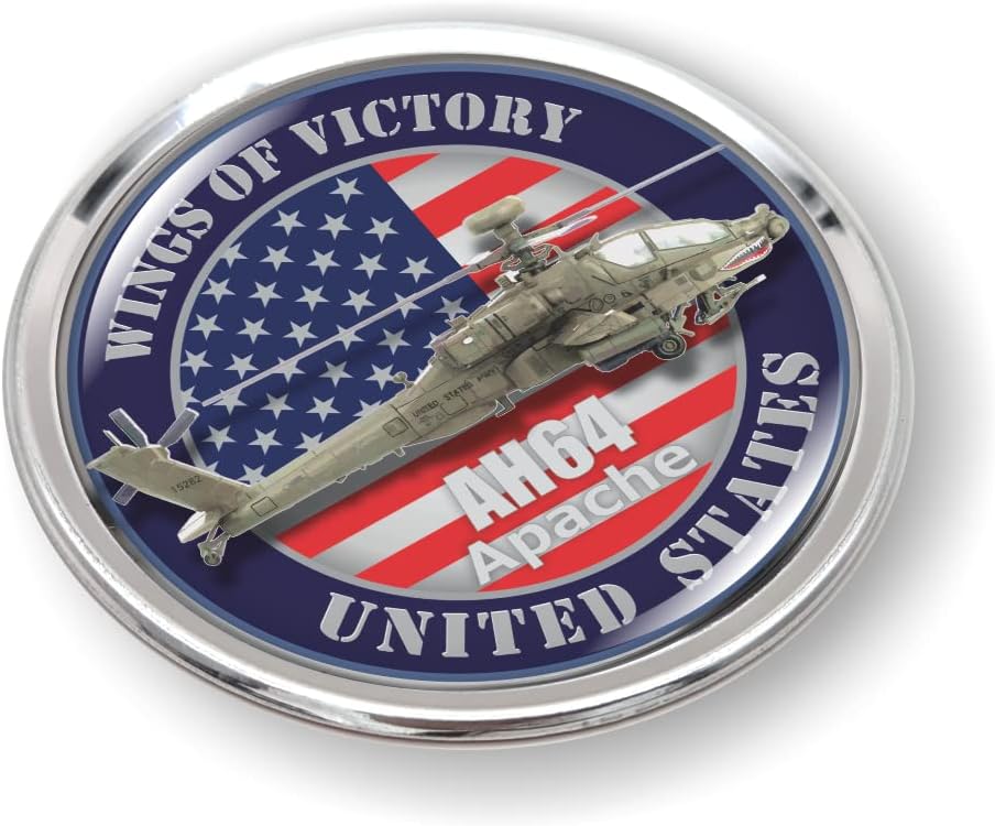Miniatura 3 de U.S. Air Force veterans Aircraft Collection Wing of Victory round vinyl sticker Set 3D Dome Waterproof 100% UV Protected Aluminum Round Bezel Chrome