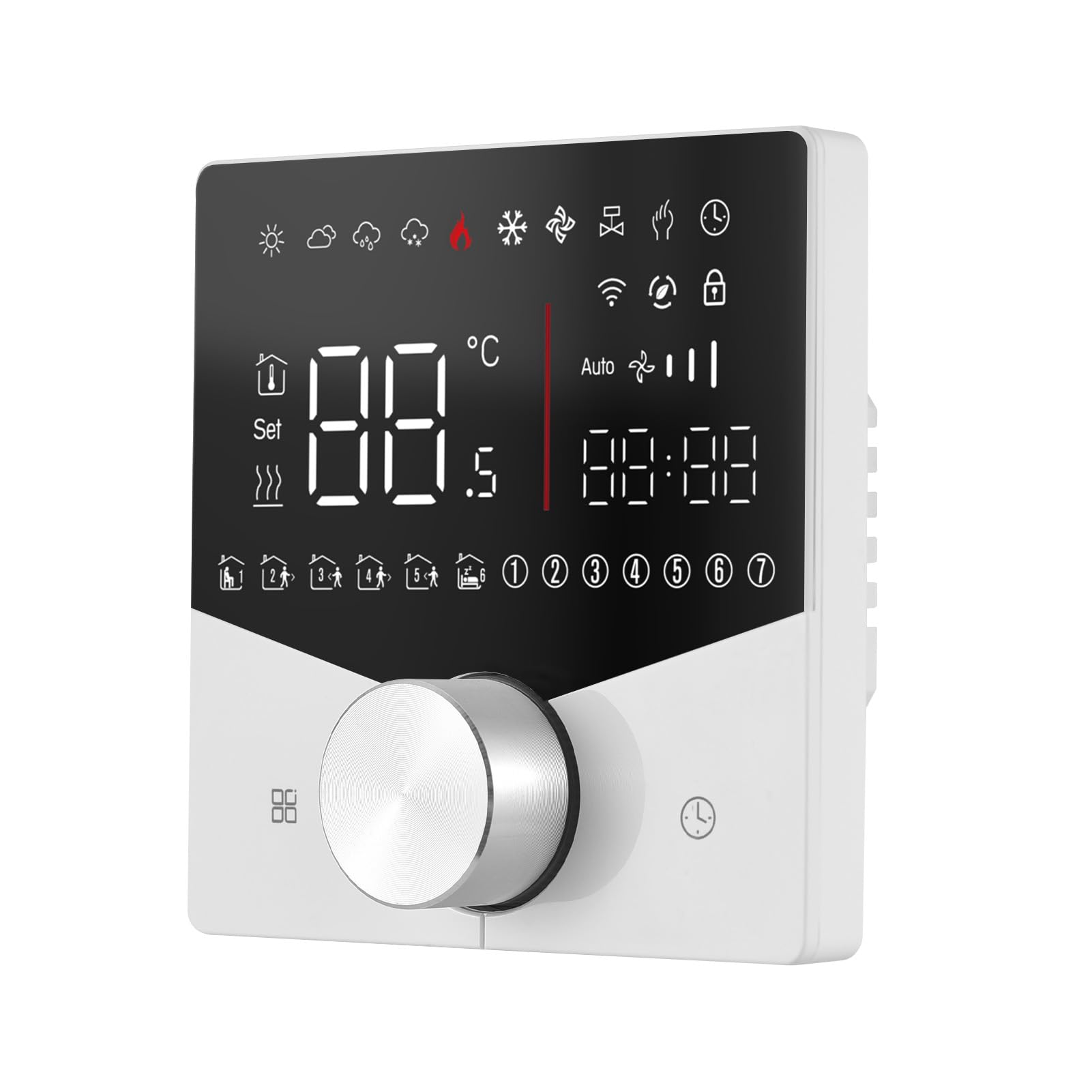 Garosa Drahtloser Matter-Thermostat, Digitaler, Programmierbarer WiFi-Thermostat mit Touchscreen und Sprachsteuerung für die Heizung zu Hause bei 41 Bis 95 Grad Fahrenheit (Elektrische Heizung)