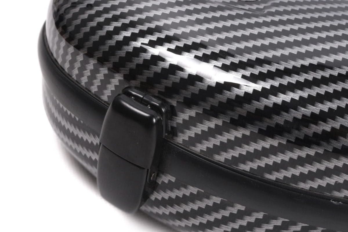 Geigenkoffer 4/4 volle Größe Composite Kohlefaser Hartschalenkoffer Starker Griff Rückengurte Weiche Polsterung (schwarz), CASE-21