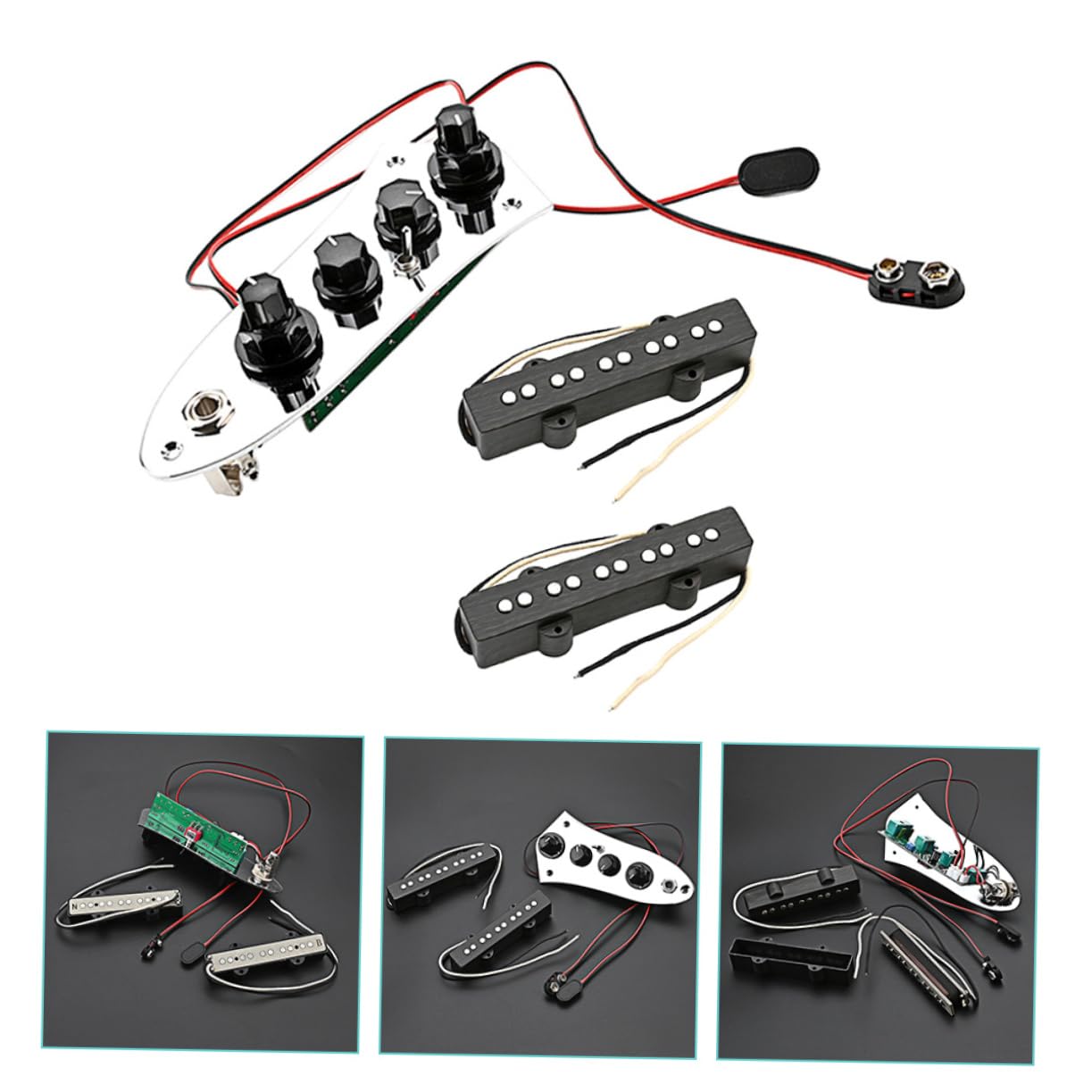 HEMOTON Set di Pickup per Basso Elettrico Jb a 5 Corde, Ferro Argento, Facile da Installare, Pronto All'uso