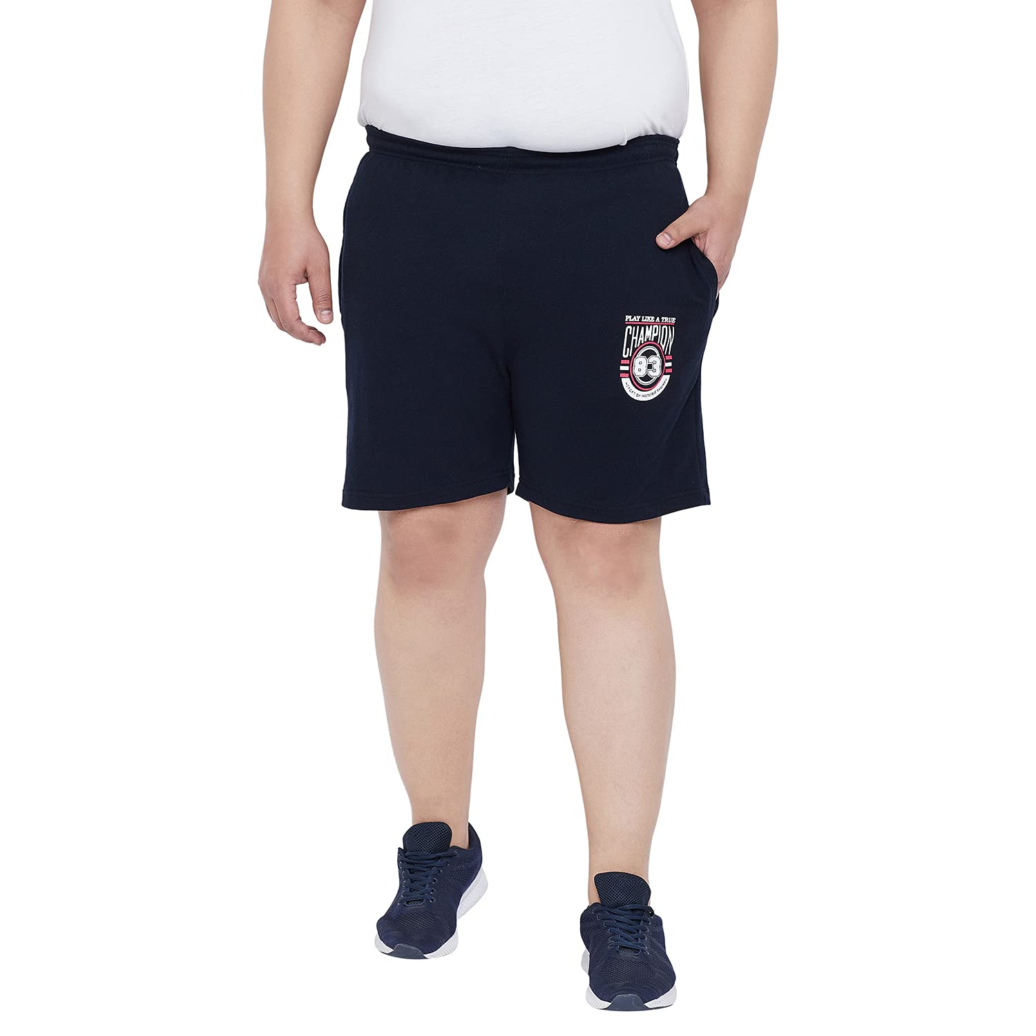 Bigbanana Plus Size Men's Solid Shorts-image-41