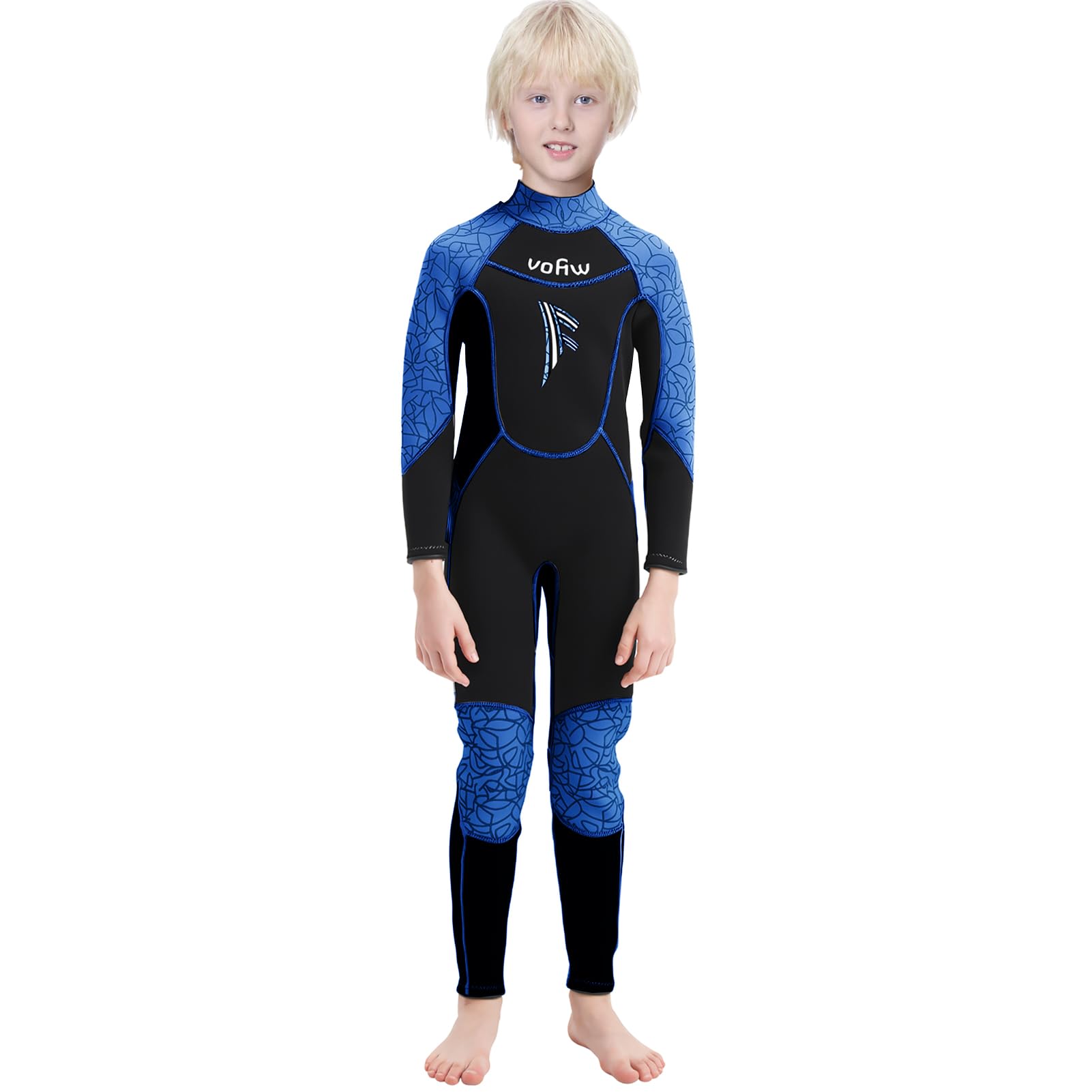 Combinaison de Plongée pour Enfants 3.5mm Garçon Fille Combinaison en Néoprène Une Pièce Manches Longues Maillot de Bain Unisexe Wetsuit pour Surf