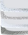 Crib Sheets for Boys and Girls 4 Pack, 28”x 52” Multi Color Available, Fitted Crib Sheet for Standard Size Crib and Toddler Mattresses, Soft and Breathable Crib Sheets Baby Gift Unisex Set, Grey