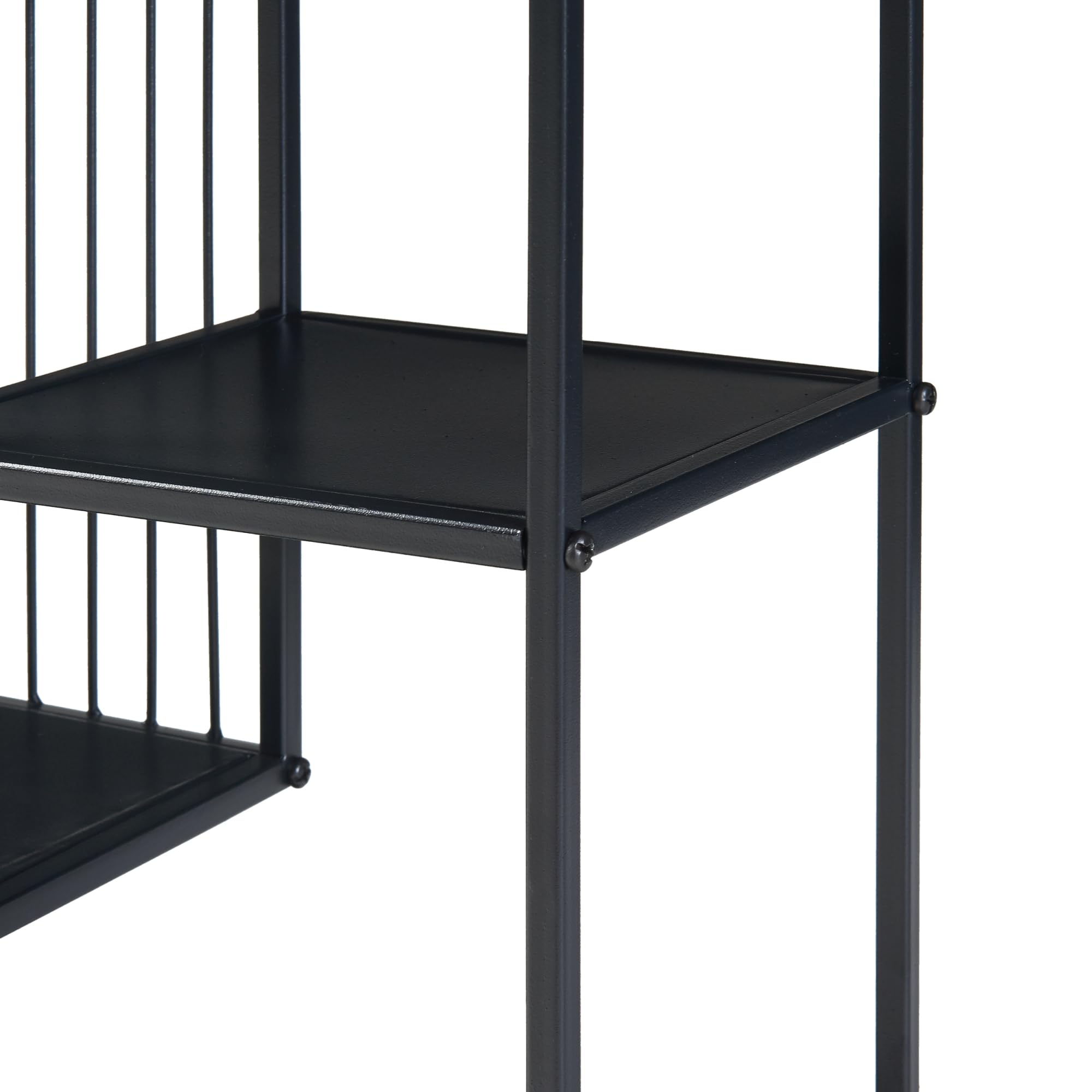 [en.casa] Tavolo a Consolle Scaffale Basso a 5 Piani di Appoggio Tavolo Stretto Multiuso da Ingresso Corridoio 65,5 x 60 x 20 cm Metallo Nero