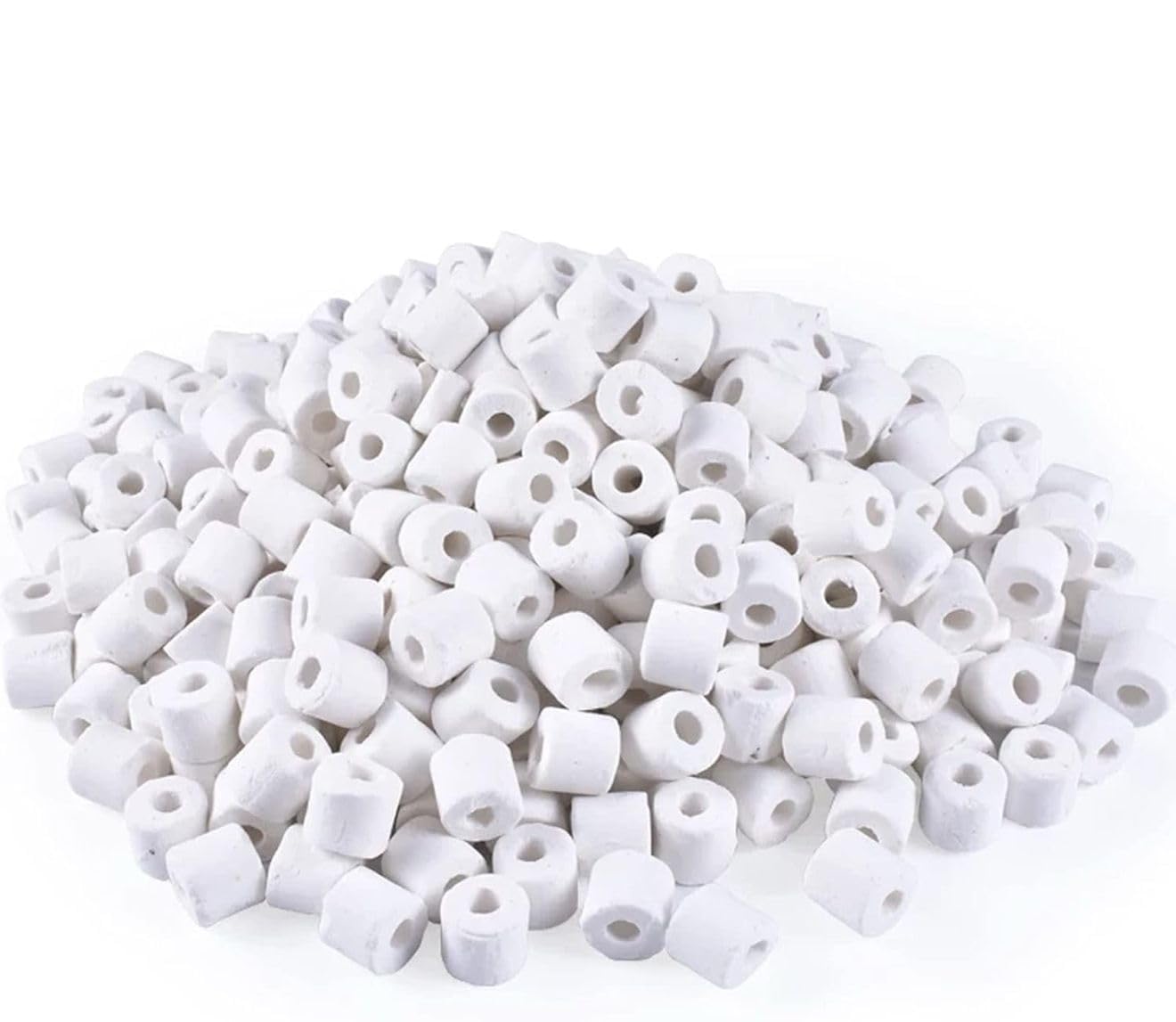 topolenashop Anelli Filtranti in Ceramica, Filtro Biologico per Acquari, 500GR in Sacchett, Tubetti di Ceramica Anelli Filtranti in Ceramica Biologica Cannolicchi Acquario Acqua Art.CR-500