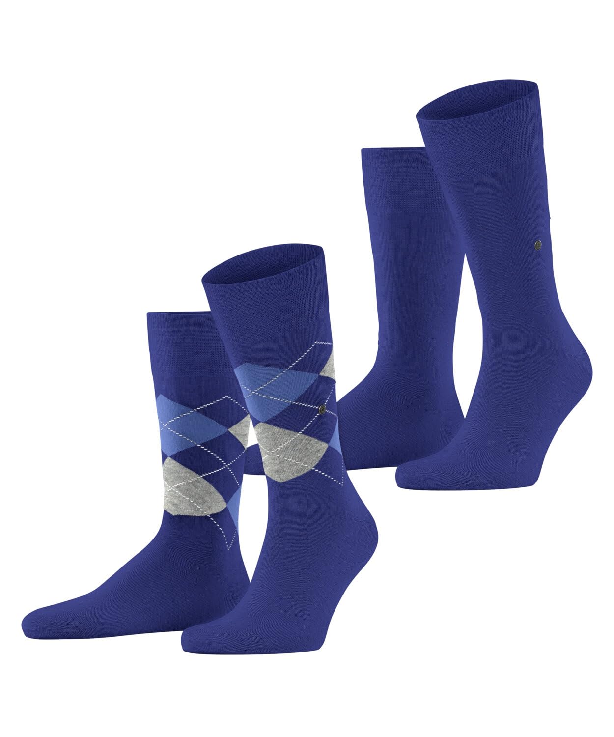 Burlington Heren Sokken Everyday Argyle Mix Multipack M So katoen gedessineerd 2 paar, Blauw Night Blue 6048, 40-46
