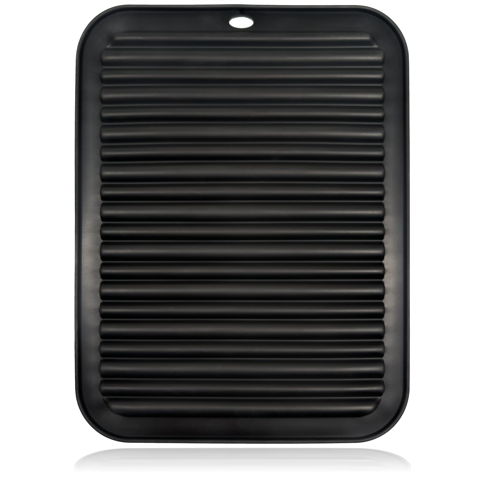 Spares2go Black Non-Slip Silicone Pan Trivet Mat Kitchen Counter Air Fryer Table Hot Dish Protector
