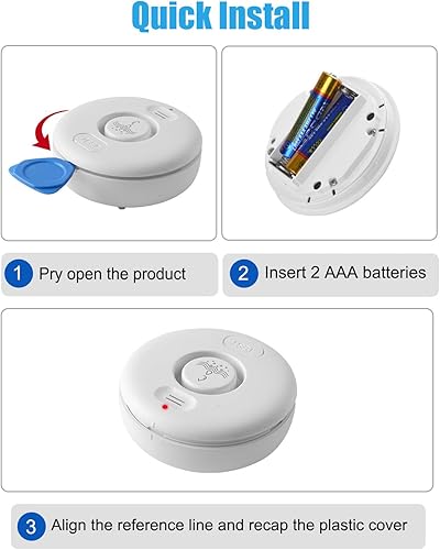 Miniatura 7 de Paquete de 5 detectores de alarma de fugas de agua, sensor de agua de alerta de 120 dB, impermeable IP66, alerta sensible de fugas y goteo, fácil