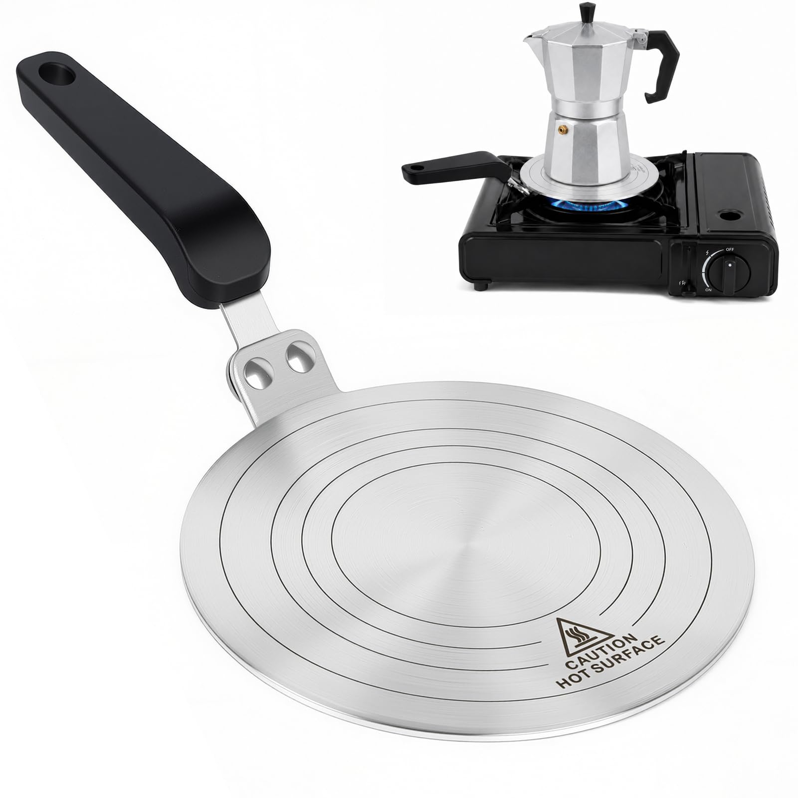 Dyserbuy Induction Hob Converter Plate, 13cm Adapter Plate for Moka Pots
