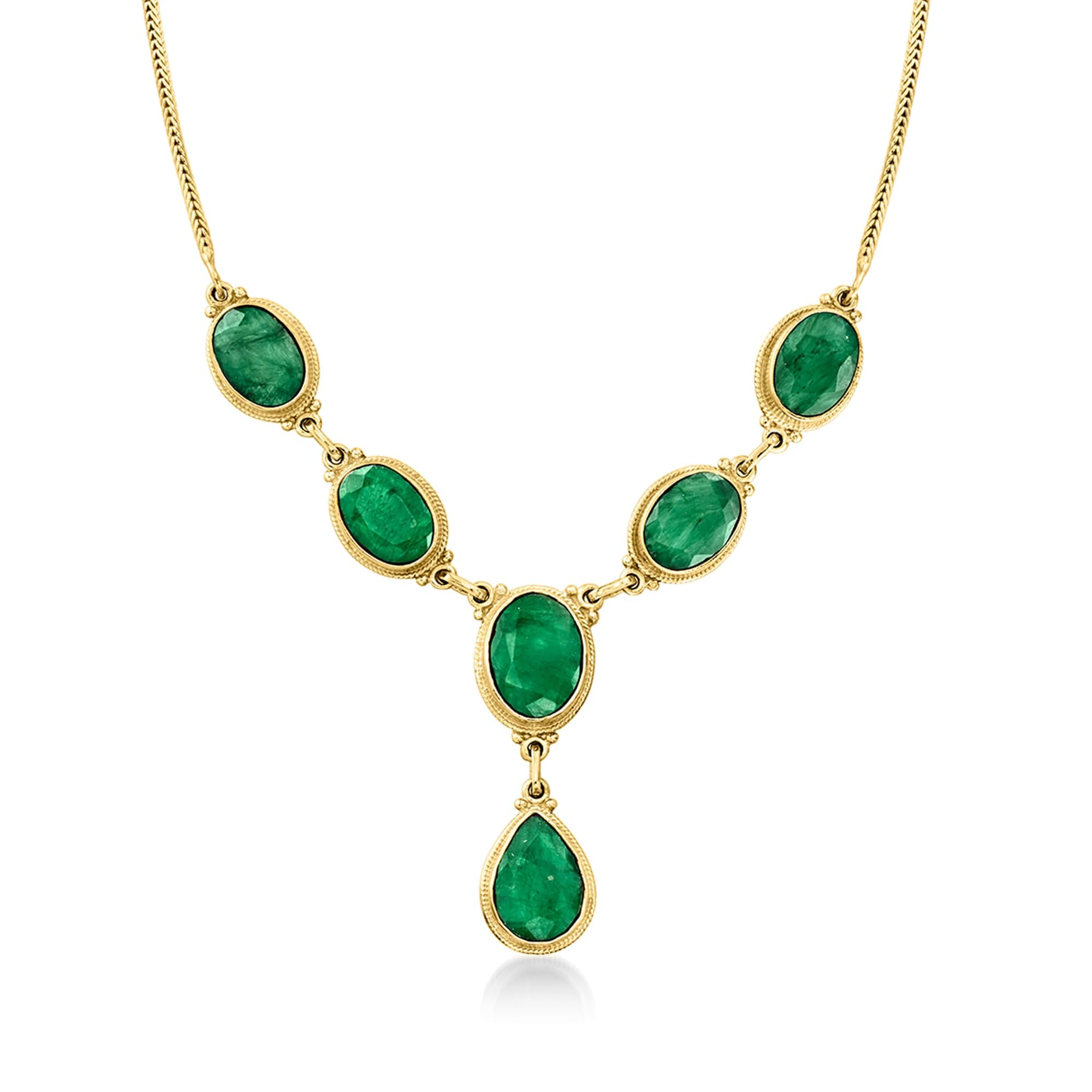 Ross-Simons 33.75 ct. t.w. Emerald Y-Necklace