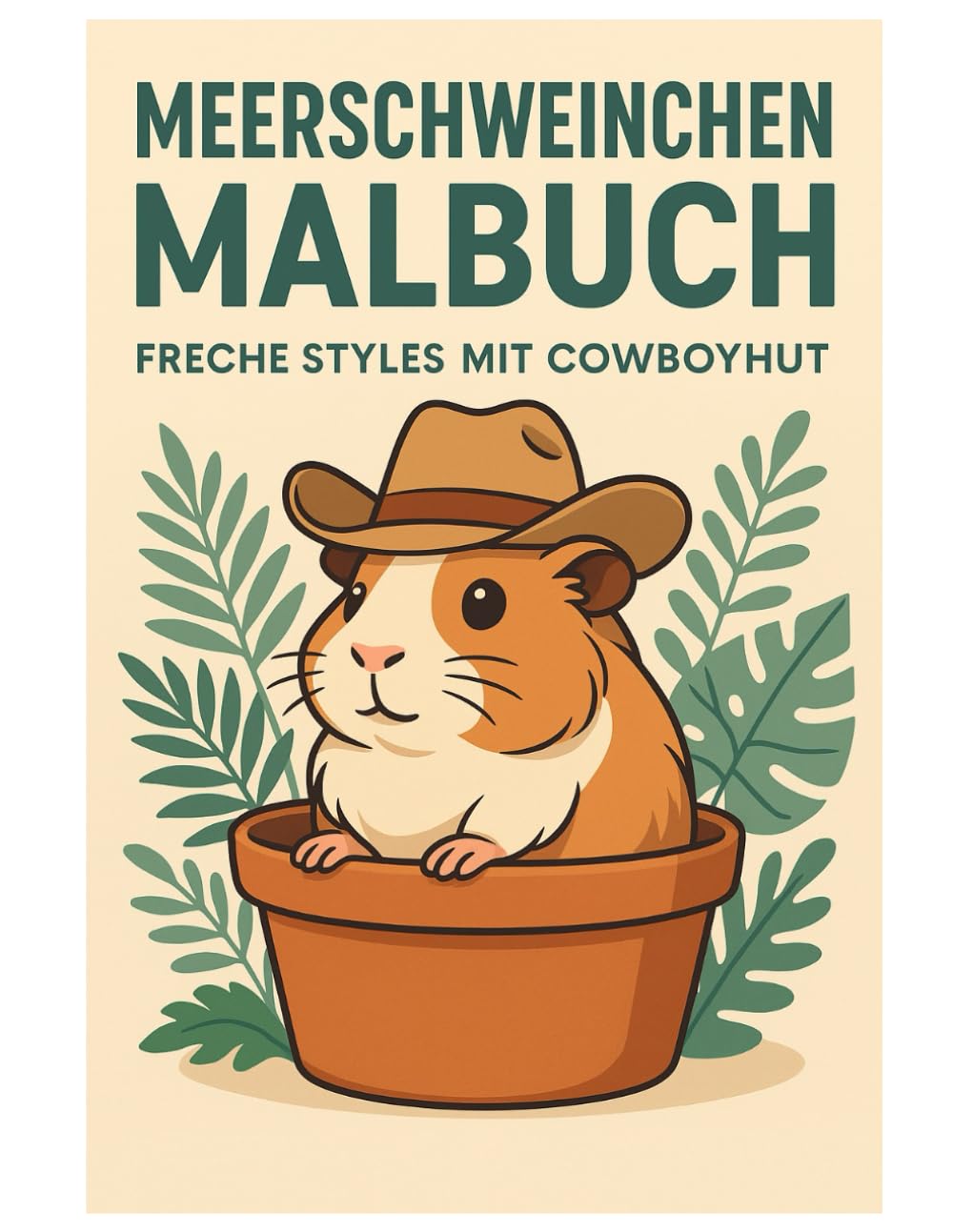 Meerschweinchen Malbuch: 50 niedliche Ausmalbilder voller frecher Cowboyhut-Styles – Für Kinder und Erwachsene zum Ausmalen und Schmunzeln
