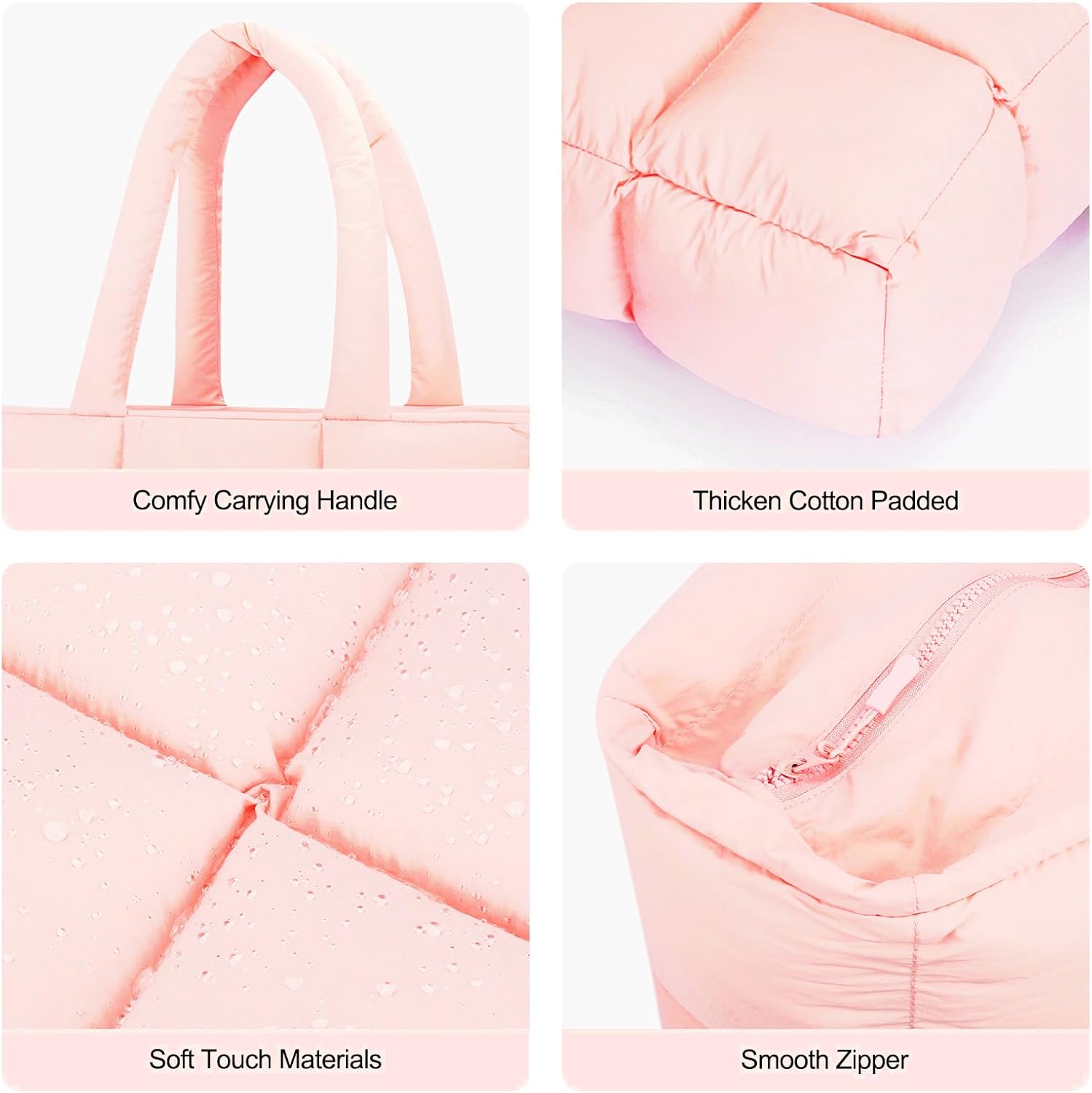 Mossio Travel Puffer Tote Bag for Women - Large Quilted Shoulder Bag Handbag Puffy Weekender Overnight Bag for Shop Work Gym - Image 7