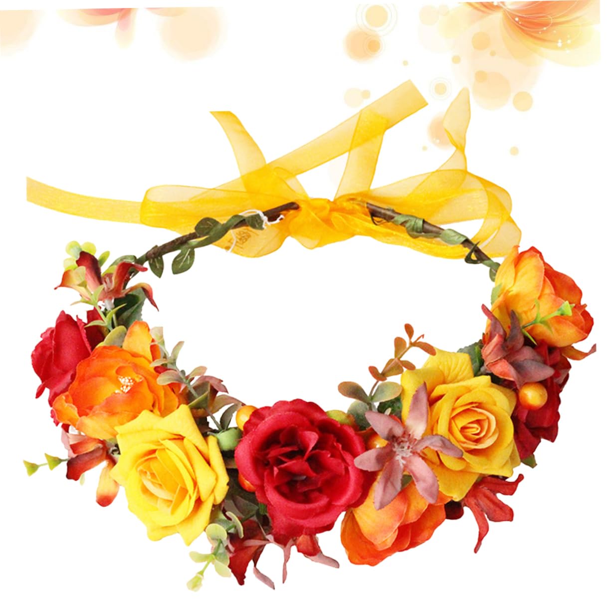 Mikinona 2piezas Diadema De Flores Artificiales Para Novias y Tocado De Simulación Accesorio Fotográfico Para y
