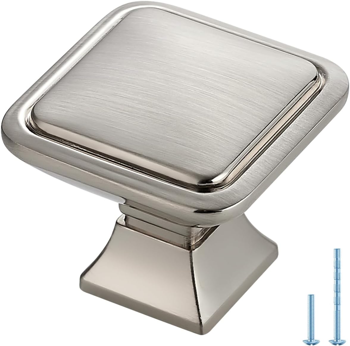 Ravinte Hardware Brushed Nickel Cabinet Knobs 5 Pack Square Kitchen Cabinet knobs Kitchen Cabinet Door Knobs