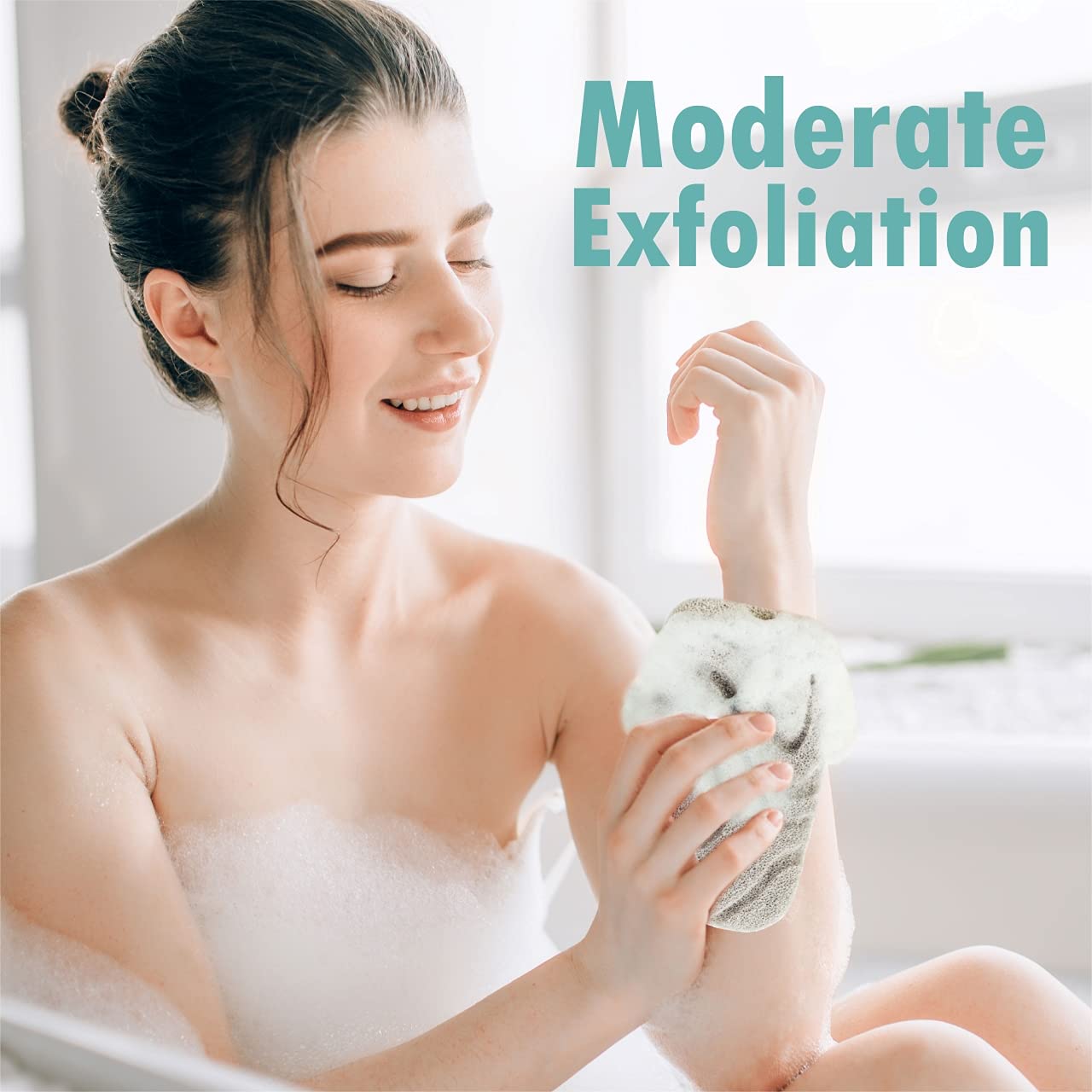 myHomeBody Gąbka złuszczająca pod prysznic o podwójnej teksturze, gąbka do kąpieli dla kobiet, peeling ciała | gąbka do ciała, gąbka do ciała, gąbka luffah dla mężczyzn, gąbka złuszczająca, 2 szt
