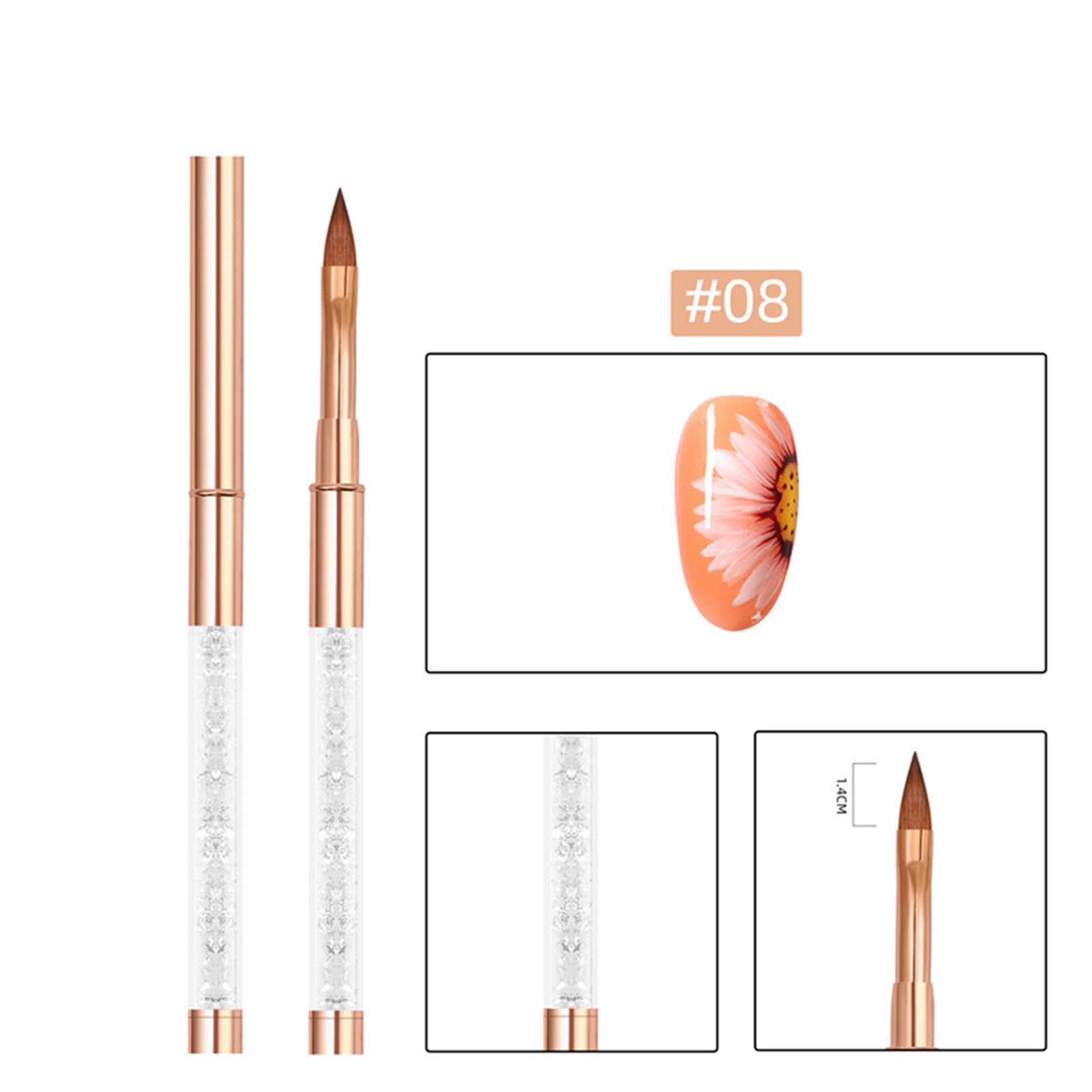 Set di Pennelli per Nail Art 11 Pezzi con Penna a Doppia Testa per la Progettazione e la Decorazione delle Unghie a Casa o nel Salone di Bellezza