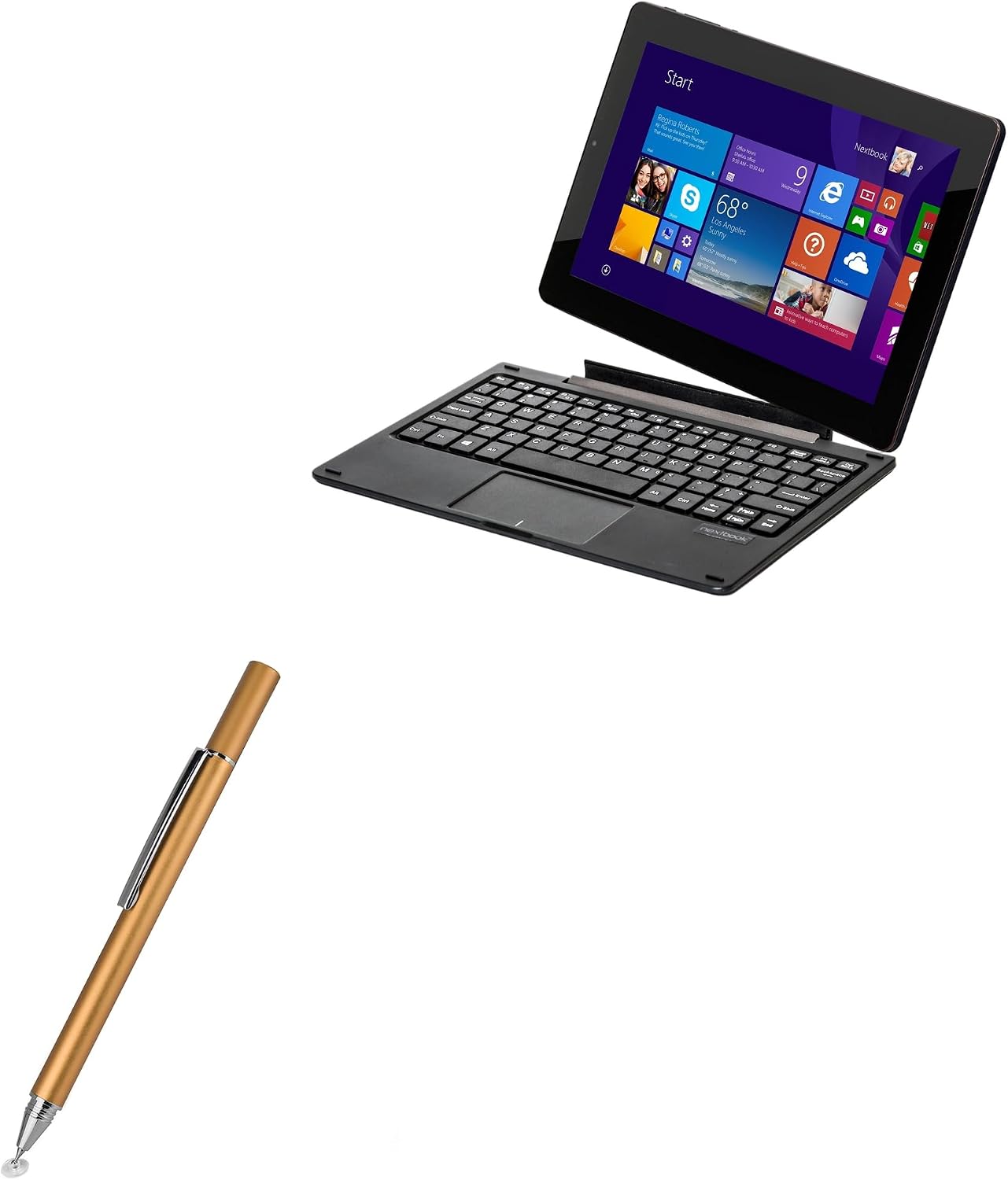 BoxWave Stylus Pen Compatible with E Fun Nextbook 10.1 - FineTouch Capacitive Stylus, Super Precise Stylus Pen - Champagne Gold