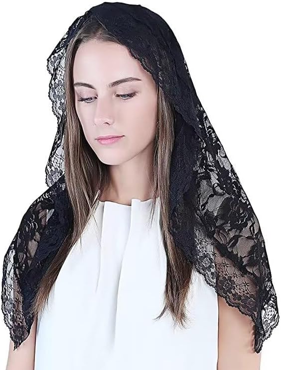 Short Lace Headcovering Women Mantilla Catholic Bridal Wedding Veils H51