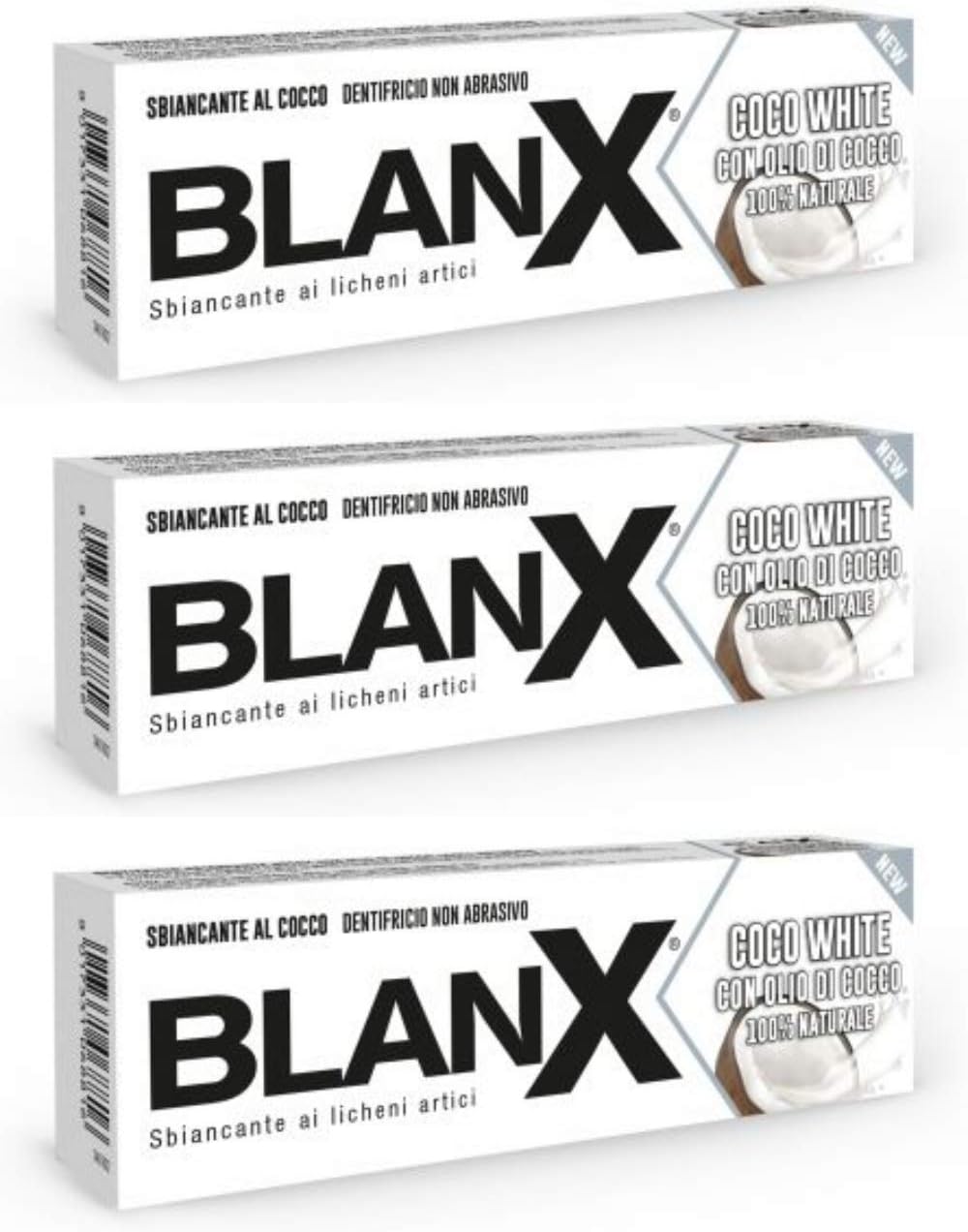 BlanX Coco White Toothpaste with Coconut Oil 2.54fl.oz 75ml, Pack of 3