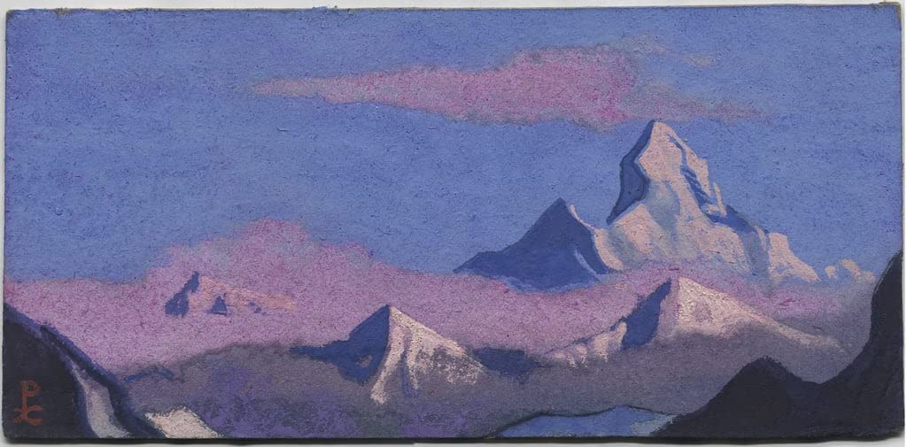 Lienzo cuadro Nicholas Roerich Nanda Devi de gran formato 60x90cm texturizado 5