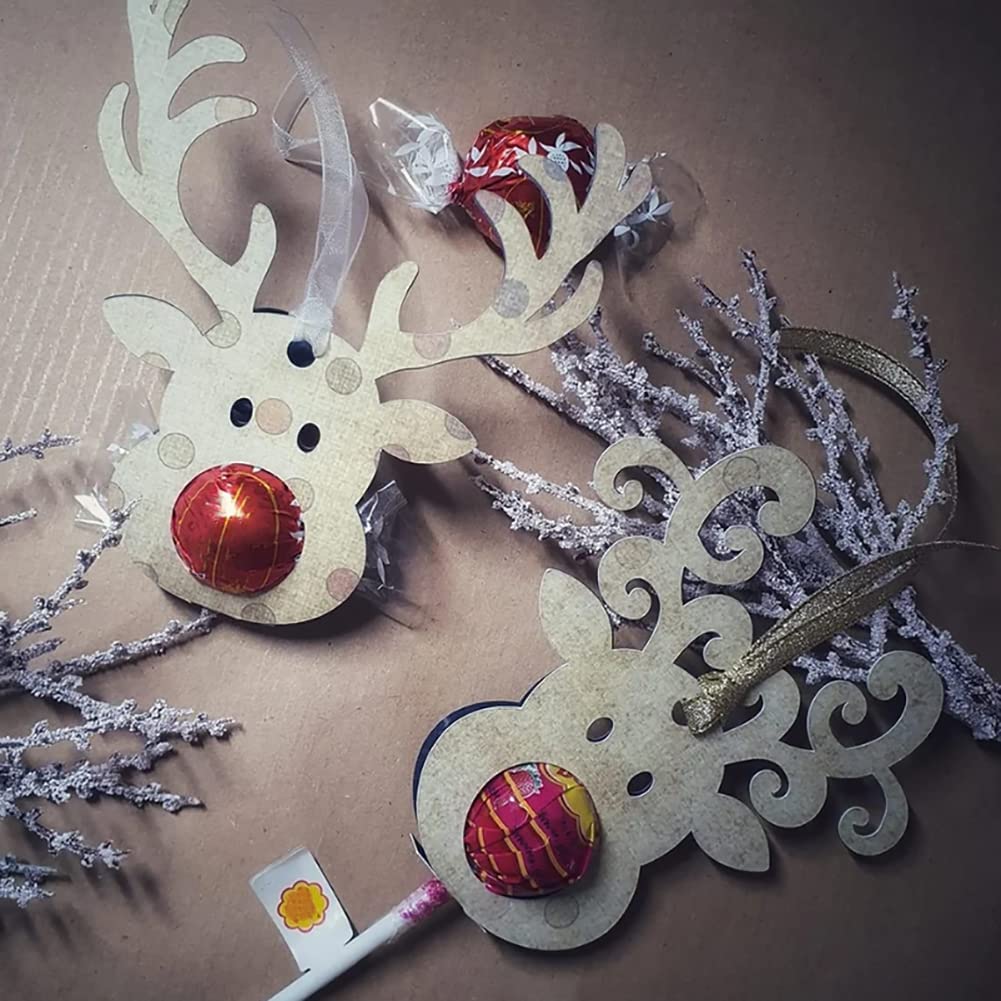Stencil Natale A Forma Di Palla Con Cervo E Alberi – Fustella Per BigShot E Altre Macchine Da Taglio, 5,2 X 6,2 Cm - 5