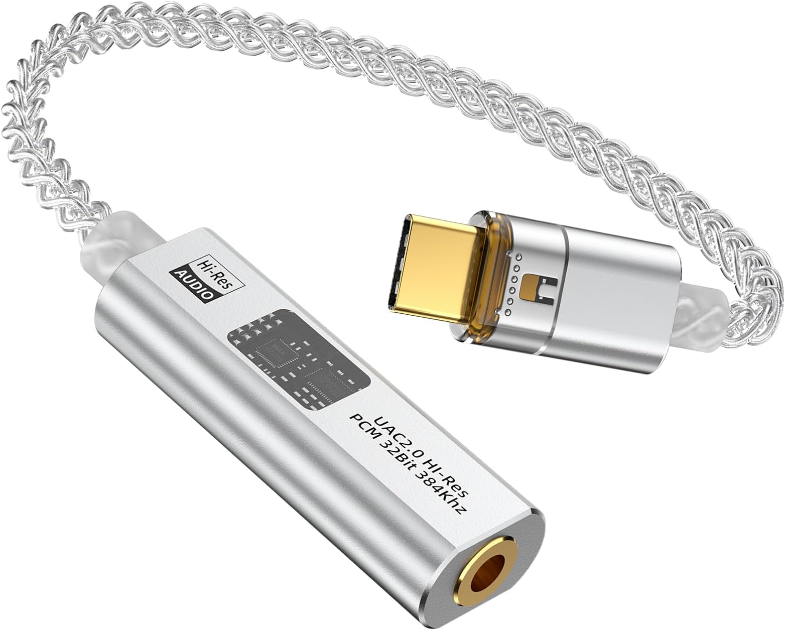 USB-C to 3.5mm Audio Converter Adapter High Resolution Durable Aluminum Alloy for MacBook Air/Pro/iPad Pro/Android/Type-C Devices (HiFi Audio Adapter)