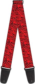 Buckle-Down Guitar Strap Zebra 2 Red 2 Inches Wide