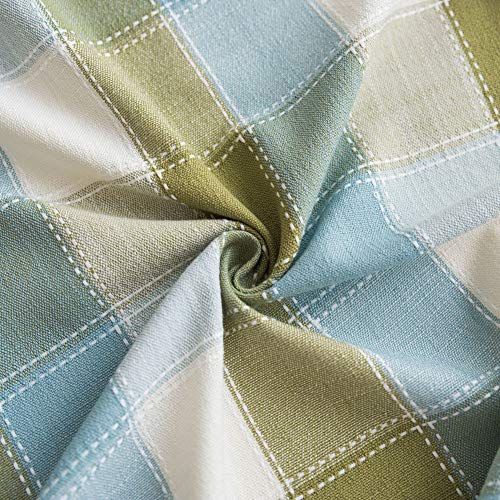 Nappe polyester rectangulaire motif plaid frais pour table basse