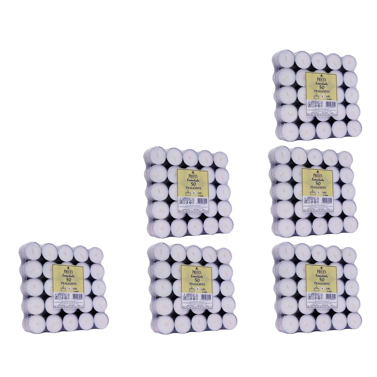 Prices Patent Candles Lot de 50 bougies chauffe-plat Blanc Sac