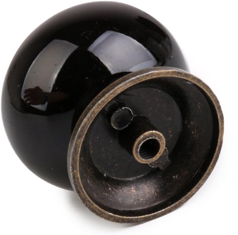10 Pcs Kitchen Pull Handle Drawer Knobs Ceramic Door Cabinets Cupboard Hardware Baby Kid's Furniture Lockers Handles Decorative (Black)