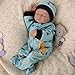 BABESIDE 2 PCS Reborn Baby Doll Clothes with Hat for 17-22 Inch Dolls, Giraffe Baby Dolls Outfit Accessories Set Boys Baby Clothing with Zipper, Blue