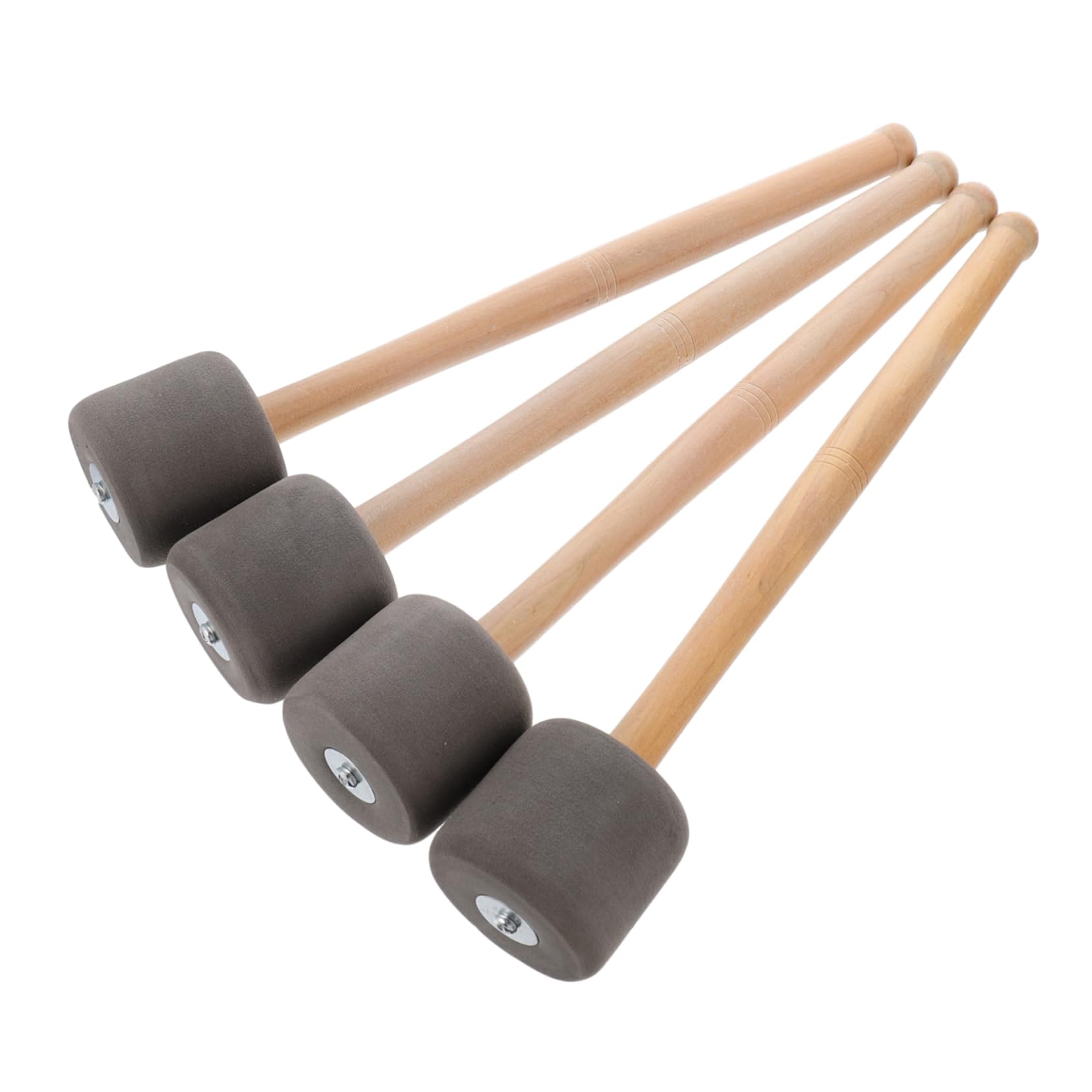 Garneck 4Pcs Bass Drum Mallets with Wood Handle Soft Percussion Drumsticks for Marching Concert Use Replacement for Drum Instrument Enthusiasts